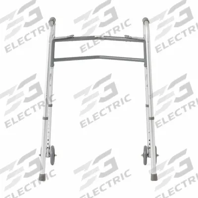 FIRST VOICE Walker: 500 lb Load Capacity, 2 Button Folding Walker, 43 1/4 in, Aluminum - Rollators