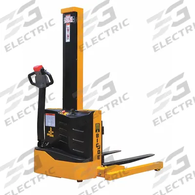 BIG JOE Stacker: 2,200 lb, 62 in Max Lifting Ht, Adj Fork, 42 in L x 4 in W Fork - Electric Straddle Stackers