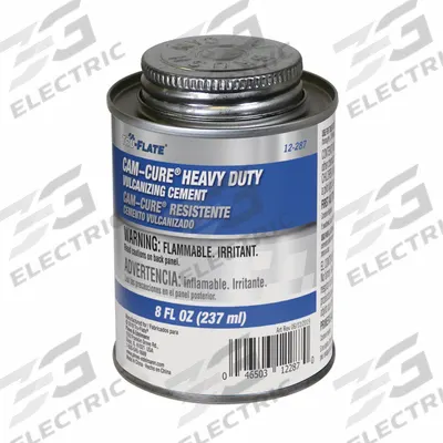 TRU-FLATE Cam-Cure Cement: Cam-Cure Cement, Gel, Can, 8 oz Container Size, Universal - Tire Patching & Curing Cements