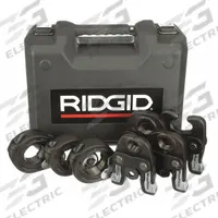 RIDGID Press Jaw Kit: 1/2 in to 2 in Pipe, Carbon Steel, Extended/Std Tool Types, Viega MegaPress (MPN 48553). Key specifications — attr518793: Carbon Steel; attr518792: Viega MegaPress; attr553578: (3) Jaws; attr518791: RIDGID.