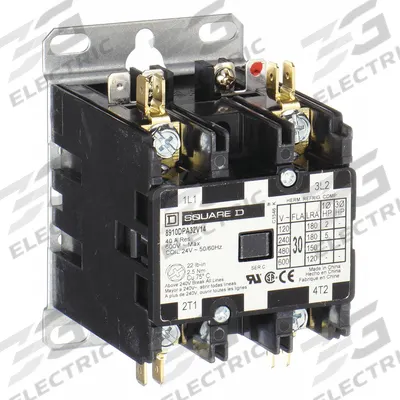 SQUARE D Definite Purpose Magnetic Contactor: 2 Poles, 24V AC, 30 A - Non-Reversing Definite Purpose Contactors