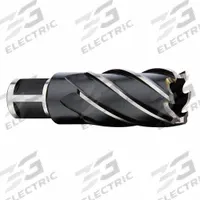 MILWAUKEE Annular Cutter: 3/4 in Cutter Dia, 2 in Max Cutting Dp, Black Oxide, High Speed Steel (MPN 49-59-2075). Key specifications — attr253884: No; attr253885: Black Oxide; attr253886: High Speed Steel; attr253887: Weldon Flat; attr253888: Fractional Inch; attr277149: MILWAUKEE.