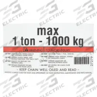 CM Capacity Label: Electric Chain Hoists, 2,000 lb Compatible Load Capacity, Lodestar, 27279. Key specifications — Compatible Series: Lodestar; Manufacturer Part Number: 27279.
