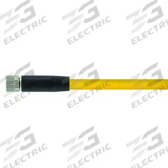 Cordset: M8 Female Straight X Bare Wire, 4 Pins, Yellow, PUR, 7.5 m Cable Lg, 24 AWG Wire Size (MPN 7000-08061-0310750). Key specifications — Cable Jacket Color: Yellow; End 1 Mounting Orientation: Straight; End 1 Gender: Female; End 1 Connection Type: M8; Cable Jacket Material: PUR; Brand: MURRELEKTRONIK; IP Rating: IP65; End 2 Connection Type: Bare Wire.