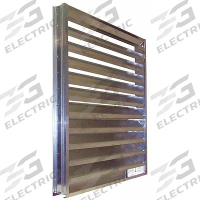 Dayton 36"H 36"W Drnbl Extrd Alu Intake Louver: Hat Channel, Recess Mount, 35 1/2 in H - Drainable Stationary-Blade Louvers