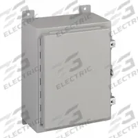 WIEGMANN Enclosure: Steel, 16 in x 12 in x 6 in, NEMA 12/13, Solid Cover, Hinged (MPN N12161206). Key specifications — Brand: WIEGMANN; Closure Method: Clamps; Knockouts: Not Included.