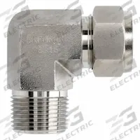 BRENNAN INDUSTRIES Compression Fitting Elbow: 1/4 in OD x 3/8 in Pipe Fitting Size, Stainless Steel (MPN NS2501-04-06-SS). Key specifications — Series: NS2501; Compatible Fitting Brands: Parker CPI; Brand: BRENNAN INDUSTRIES.