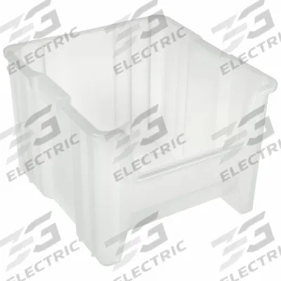 AKRO-MILS Stacking Bin: 16 1/2 in x 17 1/2 in x 12 1/2 in, Clear, 75 lb Load Capacity - Clearview Plastic Bins