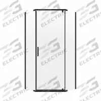 FOREMOST Shower Door: 25 1/4 in Max. Door Wd, 17 1/8 in Fixed Panel Wd, 74 in Overall Ht, Frameless (MPN CVNA0474-CL-MB). Key specifications — Brand: FOREMOST; Door Frame Finish: Matte Black.