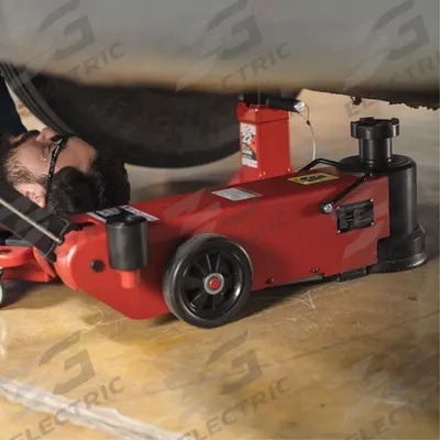 AMERICAN FORGE & FOUNDRY Auto Jacks: Steel, Handle, Air/Hydraulic, 2 ton Load Capacity - Truck Axle Jacks