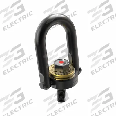 JERGENS Hoist Ring: Pivot/Swivel, w/Indicator, Black Oxide-Coated Steel, 3/4"-10 - Force-Indicating Pivot & Rotate Hoist Rings