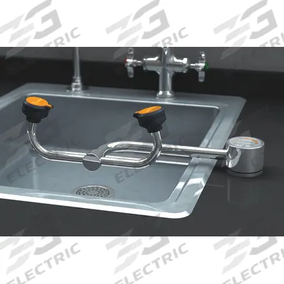 GUARDIAN EQUIPMENT Plumbed Eyewash: Std, Eyes Coverage, Swing Left, Right Side - Counter-Mount Eyewash Stations