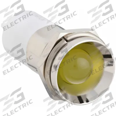 APPROVED VENDOR Protruding Panel Light: 16 mm Panel Mounting Hole Dia, LED, Yellow - LED Indicator Pilot Lights