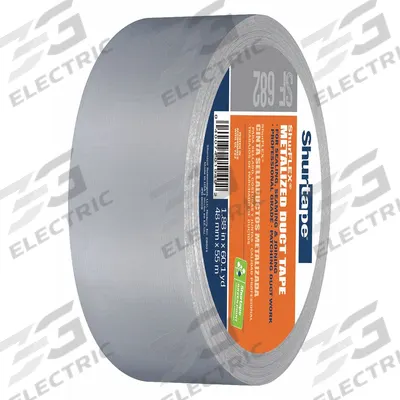 SHURTAPE Duct Tape: Medium Duty, Silver, 1 7/8 in Wd, 60 1/8 yd Lg, 10 mil Thick - General Purpose Duct Tape