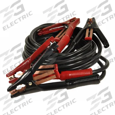 ASSOCIATED EQUIP Booster Cable: Crimped, 5 AWG, Std Jaw, 15 ft Cable Lg, Black - Clamp Jumper Cables