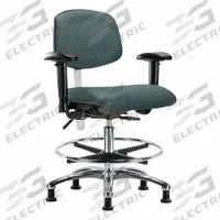 Cleanroom Task Chair: Vinyl, Arms Included, Ht Range 21 1/2 in to 29 in, 18 1/2 in Seat Wd, Adj (MPN BR-NCR-VMBCH-CR-T1-A1-CF-RG-8546). Key specifications — Foot Support: Yes; Back Tilt Backward: 13.5°; Back Tilt Forward: 10.5°; Base Material: Aluminum; Brand: APPROVED VENDOR; Product Type: Cleanroom Task Chair; Cleanroom Class: ISO 5; ESD-Safe: Not ESD Safe.