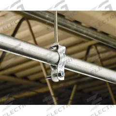 Conduit & Cable Hanger - Screw-On: Galvanized, 1/2 in Trade Size, 1/2 in, CD0B. Key specifications — Color: Gray; Compatible Conduit Trade Size: 1/2 in; Compatible Conduit Type: EMT; RMC; Compatible Nominal Conduit/Pipe Size: 1/2 in; Compatible Pipe Size: 1/2 in; Finish: Galvanized; Flange Thickness: 1/2 in.