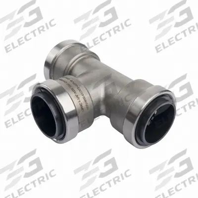 APPROVED VENDOR Push-Fit Tee Fitting: 1 1/4 in OD x 1 1/4 in OD x 1 1/4 in OD Size - Stainless Steel Push-to-Connect Tube Fittings