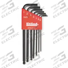 EKLIND Hex Key Set: 6 - 10 Pieces, Ball-Hex-L Long, L, SAE, Single Ball End, Long, 7 Pieces, Holder (MPN 13207). Key specifications — attr1205553: Not Tether Capable; attr1205554: EKLIND; attr1205568: Black Oxide; attr1293176: 6 - 10 Pieces.