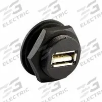 FINECABLES Connector: Industrial, Phosphor Bronze, -20°C to 80°C, USB 2.0, Black, Panel, IP67 (MPN ASICPICUSB2.0AS). Key specifications — Connector Type: USB 2.0; Mounting Type: Panel; Housing Material: Phosphor Bronze; Housing Color: Black; IP Rating: IP67; Connector Gender: Female; Brand: FINECABLES.