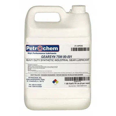 PETROCHEM Gear Lubricant: Synthetic, 1 gal Container Size, Jug, 75W, 146 Viscosity Index - Heavy Equipment Drivetrain Transmission Fluids