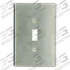LEVITON Wall Plate: Toggle, 1 Gang, Silver, Jumbo Size (MPN 84101). Key specifications — Brand: LEVITON; Material: Stainless Steel.
