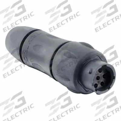 SOURIAU Electrical Connector: Trim Trio UTSX 14, In-Line Receptacle with Cable Gland - Trim Trio UTSX Harsh Environment Circular Connectors