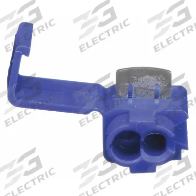 3M Insulation Displacement Connector: 2 Ports, Blue, 18 AWG – 16 AWG Run Size Range - Double-Port Run Tap Wire Connectors
