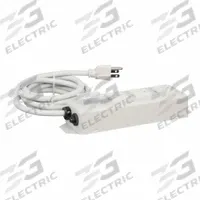 TRIPP LITE Outlet Strip: 3 Outlets, 6 ft Cord Lg, 15 A Current, UL 1363, White, 5-15P, 2 1/2 in Wd (MPN TLM306NC). Key specifications — Brand: TRIPP LITE; Mounting Style: Keyhole.