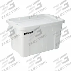 RUBBERMAID COMMERCIAL PRODUCTS Storage Tote: 20 gal, 27 3/4 in x 17 3/8 in x 15 1/8 in, White Body (MPN FG9S3100WHT). Key specifications — Material: Plastic; Edge/Corner Design: Rounded; Body Color: White; Lid Color: White; Brand: RUBBERMAID COMMERCIAL PRODUCTS; NSF Certified: NSF Certified; Nestable: Nesting Capable.