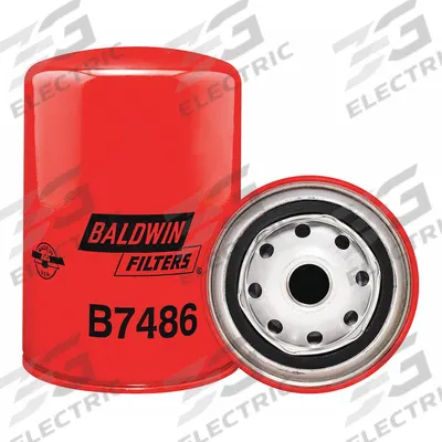 BALDWIN FILTERS Oil Filter: B7486, LF3466, 3/4"-16 Thread Size, 5 15/16 in Overall Ht, Oil - Spin-On Oil Filters