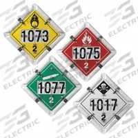 JJ KELLER DOT Container Placard: Various DOT Classes, 13 3/4 in x 13 3/4 in, 13 3/4 in Label Ht (MPN 3750). Key specifications — Brand: JJ KELLER; Message: Various DOT Classes.