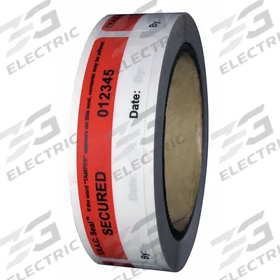 NOVAVISION Tamper Evident Tape: 0 in Tape Thick, Red/White, 1 in x 4 in - Handheld Tamper-Evident Packing Tape