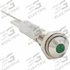 APPROVED VENDOR Raised Panel Light: 6 mm Panel Mounting Hole Dia, LED, Green, Raised Head, M06 (MPN 24M025). Key specifications — Brand: APPROVED VENDOR; Electrical Connection: Lead for Soldering.