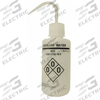 APPROVED VENDOR Wash Bottle: 500 mL, Distilled Water, Narrow, Std Spout Spout, White - Narrow Mouthed Standard Spout Wash Bottles
