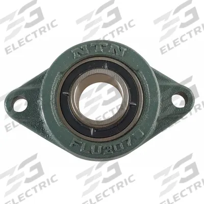 NTN 2 Bolt Flange Bearing: Radial Ball, 1 1/2 in Bore, Cast Iron, Set Screws - General Purpose Flange-Mount Ball Bearings