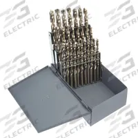 CHICAGO-LATROBE Jobber Length Drill Bit Set: 26 Pc, A to Z, 135° Split Point, Straw/Bronze Cobalt (MPN 69886). Key specifications — attr1236168: Metal Index; attr1236199: NAS 907 Type J.