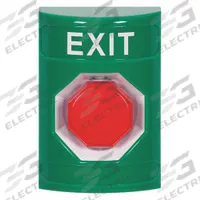 SAFETY TECHNOLOGY INTL Exit Push Button: 4 7/8 in Ht, 3 3/16 in Dp, 3 1/4 in Wd, ADA Compliant (MPN SS2105XT-EN). Key specifications — Color: Green; Product Type: Exit Push Button; ADA Compliant: Yes; Brand: SAFETY TECHNOLOGY INTERNATIONAL.