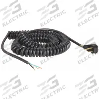 APPROVED VENDOR Coiled Power Cord: 20 ft Lg, 3/14, 5-15P Plug, Bare Wire Receptacle, SJT, PVC, 5-15P (MPN 1TNC1). Key specifications — Brand: APPROVED VENDOR; Jacket Material: PVC.