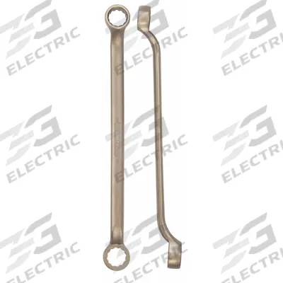 AMPCO Box End Wrench: Natural, 13 mm_15 mm Head Size, 9 in Overall Lg, Offset - Metric, Double End, 12-Point, Box End Nonsparking Wrenches