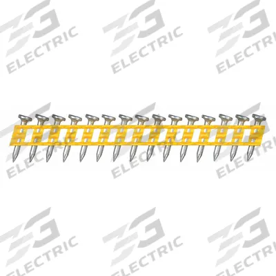 DEWALT Concrete Nails,3/4" L,Zinc Plated,PK1000: Concrete Nails, Flat, Smooth - Collated Concrete Nails