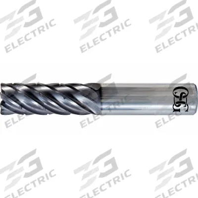 OSG Corner Radius End Mill: Carbide, TiAlN Coated, 7 Flute, 1/2" Mill Dia, 1-1/4" LOC - Fast-Cutting Carbide Corner-Radius End Mills for Stainless Steel & Super Alloys