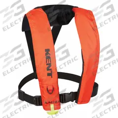 KENT SAFETY Life Jacket: Orange, Type V, 22 1/2 lb Buoyancy, SOLAS-Grade Reflective, Universal (MPN 132002-200-004-19). Key specifications — Color: Orange; Brand: KENT SAFETY; Buoyant Material: CO2; Closure: Buckle; Inflation Mechanism: Automatic with Manual Backup; Style: Life Jacket; Product Type: Personal Flotation Device; Standards: USCG Approved.