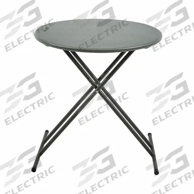 ICEBERG Folding Table: Round Table Shape, Charcoal Tabletop, 25 in to 30 in - Personal Folding Tables