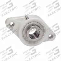 IPTCI BEARINGS 2 Bolt Flange Bearing: Radial Ball, 1 in Bore, PBT Plastic, Set Screws, 5 1/8 in Lg (MPN SUCTFL205-16 IP69K). Key specifications — Bore Type: Cylindrical; Brand: IPTCI BEARINGS; Housing Material: PBT Plastic; Lubricant Material: H-1 Grease; Mounting Bolt Size: 3/8 in; Split Housing: Not Split; System of Measurement: Inch.
