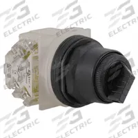 SCHNEIDER Selector Switch: 30 mm Panel Mounting Size, 2 Positions, Short Lever, DPDT, Non-Metallic (MPN 9001SKS11BH2). Key specifications — AC Contact Rating: 1.5 A @ 480 V; Action: Maintained/Maintained; Cam: E; DC Contact Rating: 0.55 A @125 V; Hazardous Location Specification: Not Rated; Operator Head Material: Polycarbonate; Operator Head Type: Short-Handled Knob; Operator Illumination: Non-Illuminated.