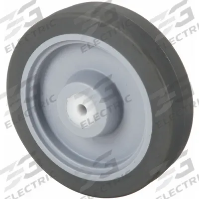 APPROVED VENDOR Caster Wheel: 5 in Wheel Dia., 1 1/4 in Wheel Wd, Rubber, 280 lb Load Rating - Nonmarking Rubber Tread on Plastic Core Wheels