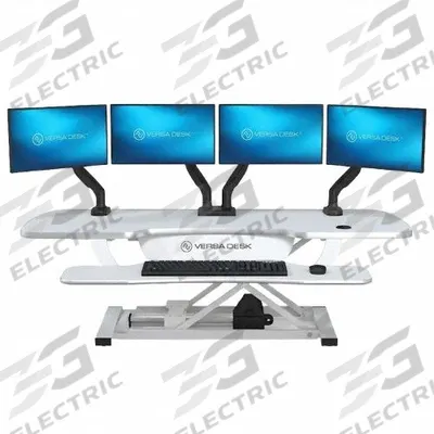 VERSADESK Electric Sit-Stand Desk: Electronic, White, Compressed Wood - Electronic Standing Desk Converters