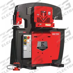 EDWARDS Ironworker: 460V AC /Three-Phase, 4 Stations, 100 Tonf Hydraulic Force, 23 A Current (MPN ED9-IW100-3P460-A). Key specifications — attr69797: Punch; attr67058: 1 in; attr66073: ED9-IW100-3P460-A; attr66076: EDWARDS.