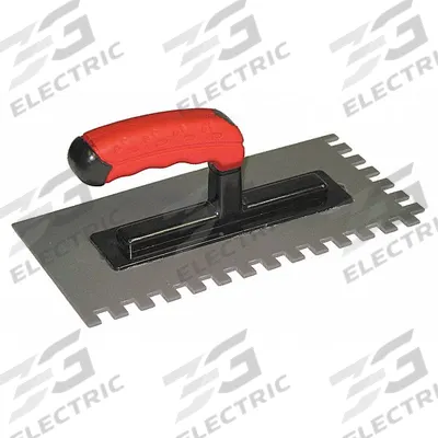 THERMOSOFT Heavy Duty Plastic Trowel: 11 in Overall Lg, 5 1/2 in Overall Wd - Accessories for Electric Floor Heaters